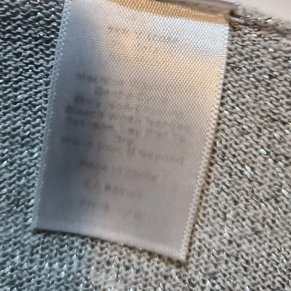 Talbots Petite Silver Metallic Shimmer Knit Top - Size XLP - Picture 3 of 9